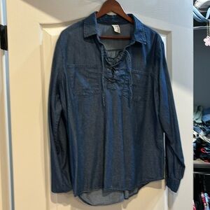 Faded Glory denim pullover shirt